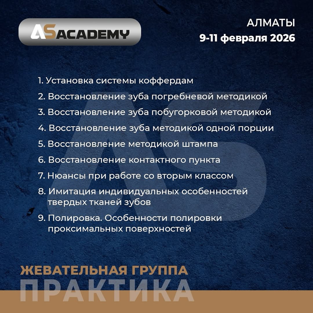 Реставрация жевательных и фронтальных групп зубов